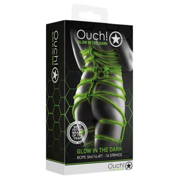 Ouch! - bondage virve ar gaismu 10m zaļa