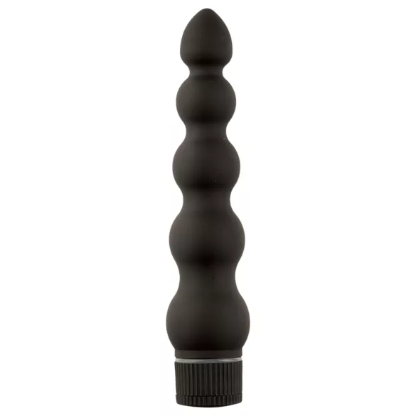 Doc Johnson - Black Magic 7 - stingrs anālais vibrators ar 5 lodītēm (melns)