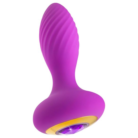 Oh My Gem – vibrējošs anālais aizbāznis ar akmeni (violets)