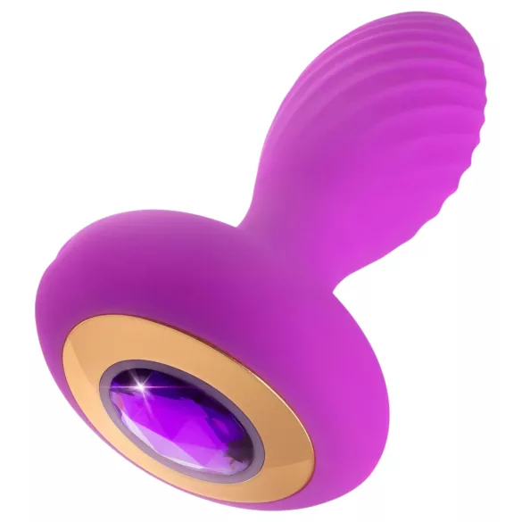 Oh My Gem - vibrācijas anālais plug ar akmeni violets