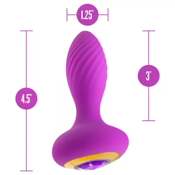 Oh My Gem - vibrācijas anālais plug ar akmeni violets