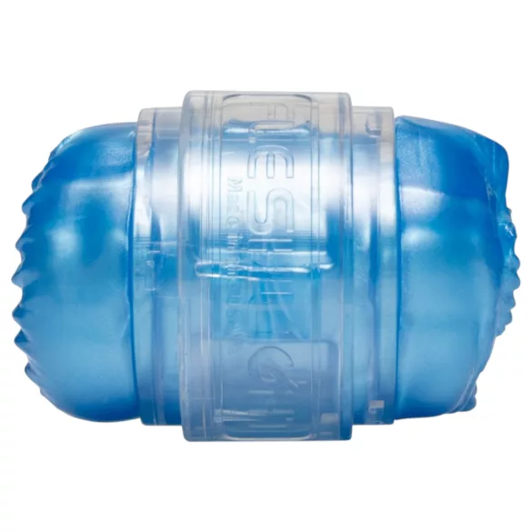 Fleshlight Quickshot Vantage - caurspīdīgs divkāršs masturbators (zils)