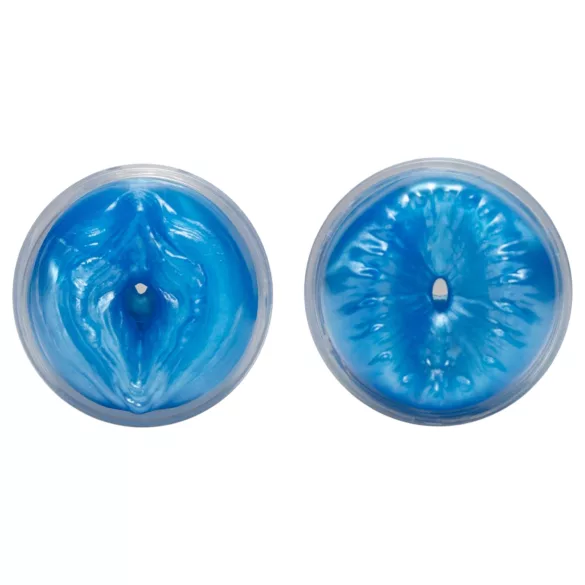 Fleshlight Quickshot Vantage - caurspīdīgs divkāršs masturbators (zils)