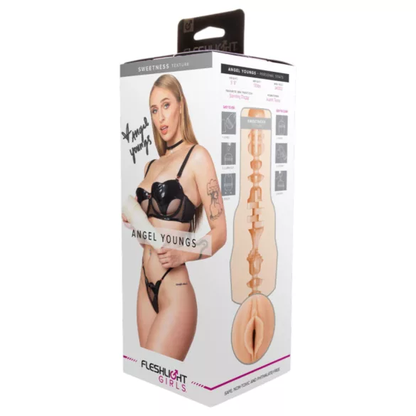Fleshlight Angel Youngs - masturbators ar realistisku maksti naturālā krāsā