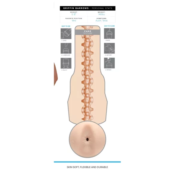 Fleshjack Griffin Barrows - reālistisks anālais masturbators naturāls