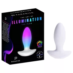   Paradise Illumination - izgaismojošs vibrējošs anālais plugs (balts)