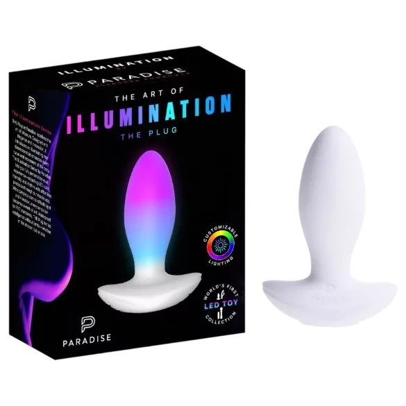 Paradise Illumination - izgaismojošs vibrējošs anālais plugs (balts)
