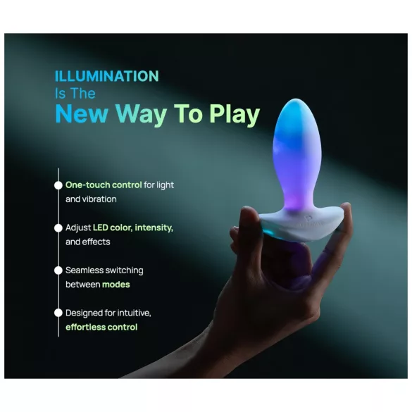 Paradise Illumination - izgaismojošs vibrējošs anālais plugs (balts)