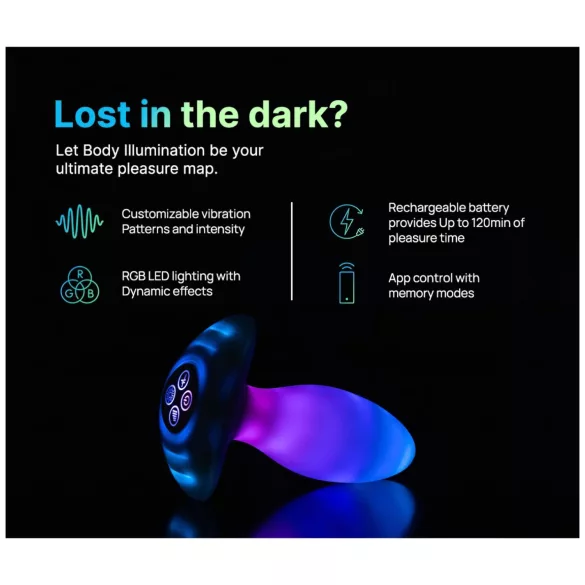 Paradise Illumination - izgaismojošs vibrējošs anālais plugs (balts)