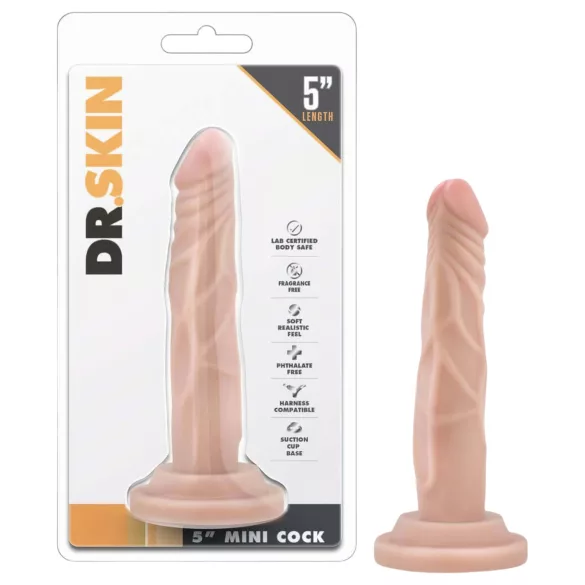Dr. Skin 5 - reālistisks dildo ar piesūcekni (dabīgs, 14,5 cm)