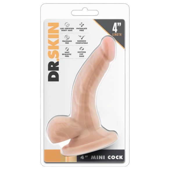 Dr. Skin reālistisks dildo ar piesūcekni un sēkliniekiem, bēšs, 12 cm