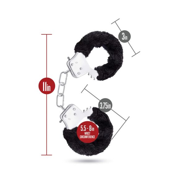 Temptasia roku dzelži ar plīša pārklājumu melni