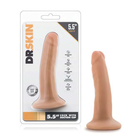 Dr. Skin 5,5 - dabīgs piesūcekņu dildo (14cm)