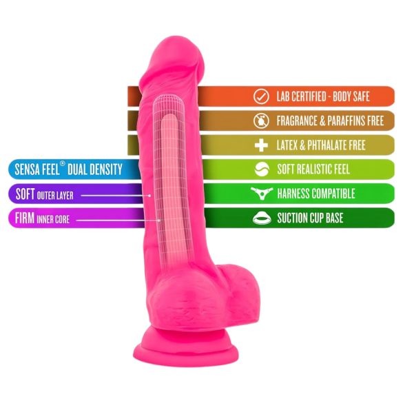 Blush Neo - piesūcekņa dildo 19cm rozā