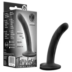 Temptasia Twist Small - piesūcekni, vītņots dildo (melns)