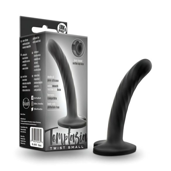 Temptasia Twist Mazsā - pieguļošs, vītņu dildo (melnā krāsā)