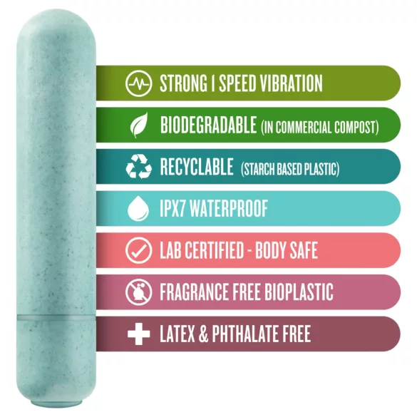 Gaia Eco M - videi draudzīgs stienīša vibrators (tirkīzzils) - vidējs