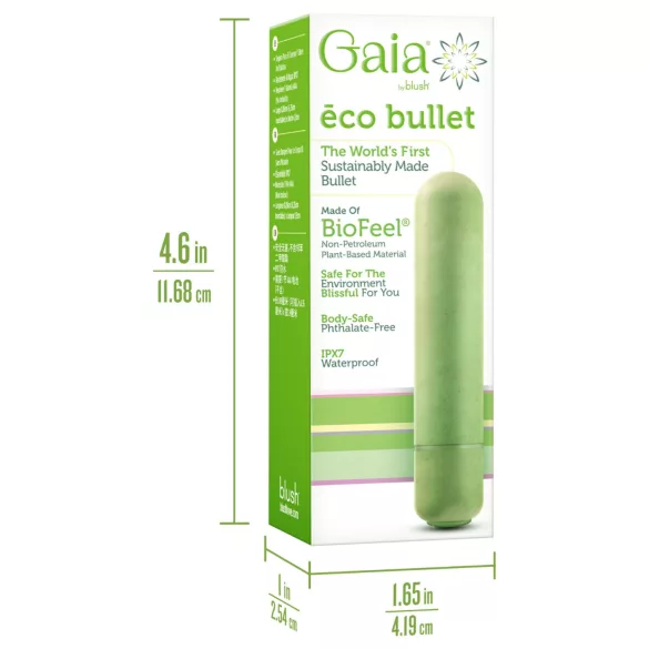 Gaia Eco M - vibrators videi draudzīgs vidējs zaļš