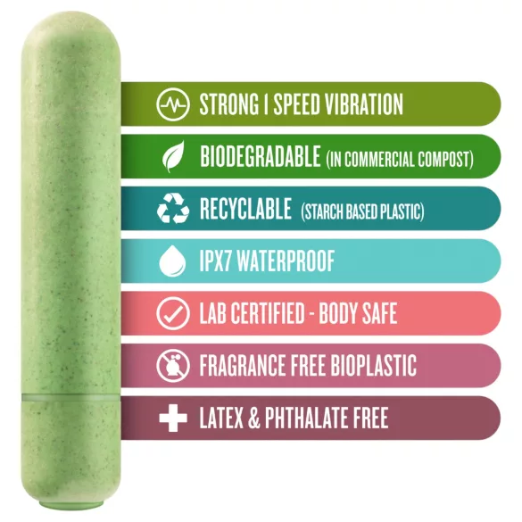 Gaia Eco M - vibrators videi draudzīgs vidējs zaļš