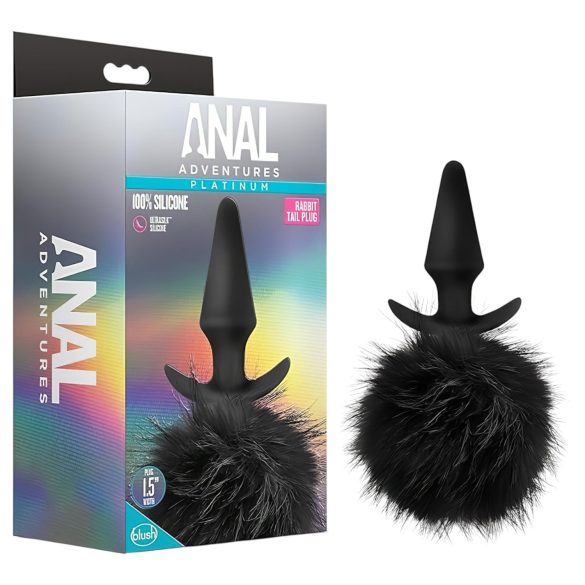 Anal Adventures Platinum - anālais stimulators ar truša asti melns