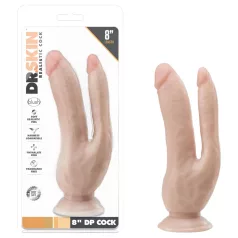 Dr. Skin 8 - piesūcekņa dubultais dildo naturāls
