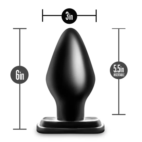 Blush Anal Adventures - XXL anālais plugs (melns)