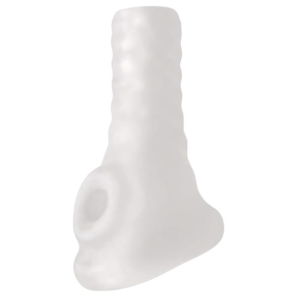 Perfect Fit Breeder - atvērtais dzimumlocekļa uzmava (10 cm) - balts