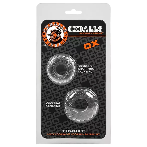 OXBALLS - penisam gredzenu komplekts ar reljefu caurspīdīgs