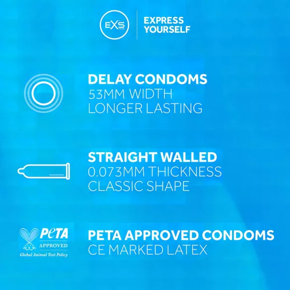 EXS prezervatīvi ar aizkavējošu efektu latekss 144 gab