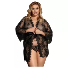   Subblime Queen Plus - sieviešu mežģīņu halāta komplekts melns XL-2XL