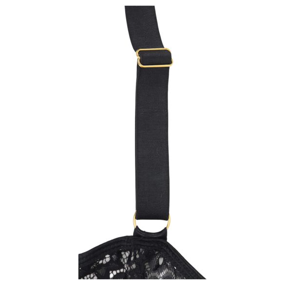 Subblime - rakstains bodijs ar satīna jostu (melns)