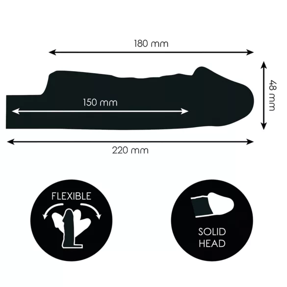 Addicted Toys - dzimumlocekļa uzmava ar dzimumlocekļa gredzenu - 22 cm (caurspīdīga)