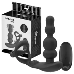   Addicted Toys - anālais vibrators ar rotējošu galviņu un dzimumlocekļa gredzenu