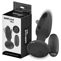 Addicted Toys - anālais vibrators ar kustīgu mēli melns