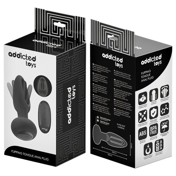Addicted Toys - anālais vibrators ar kustīgu mēli melns