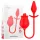 Intense Melanie - 2in1 vibrators ar kustīgu mēli klitoram sarkans