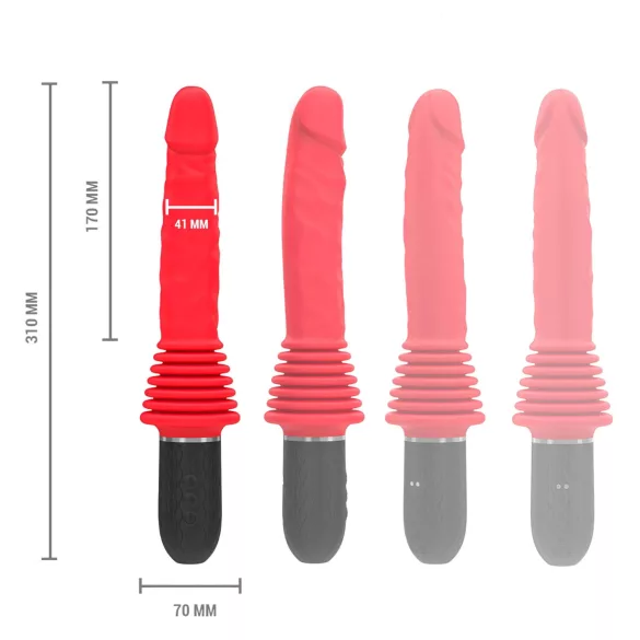 Intense Cynthia - piesūceknis vibrators ar stūmēju, sarkans