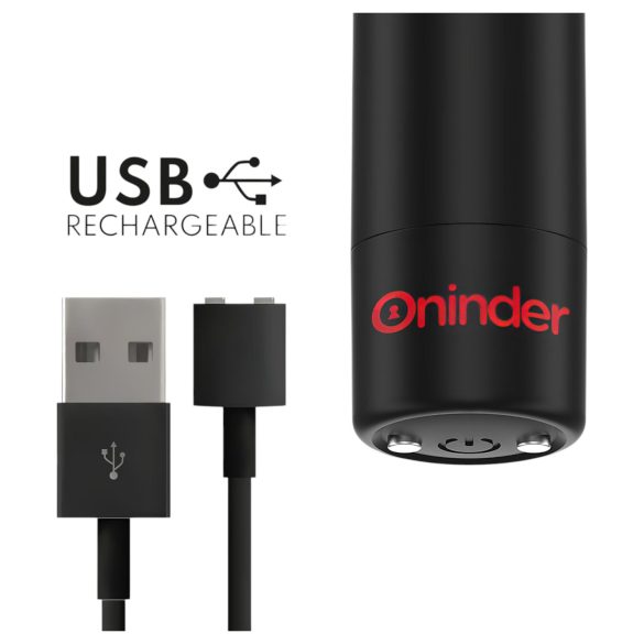 Oninder - mini vibrators ar lietotni, melns