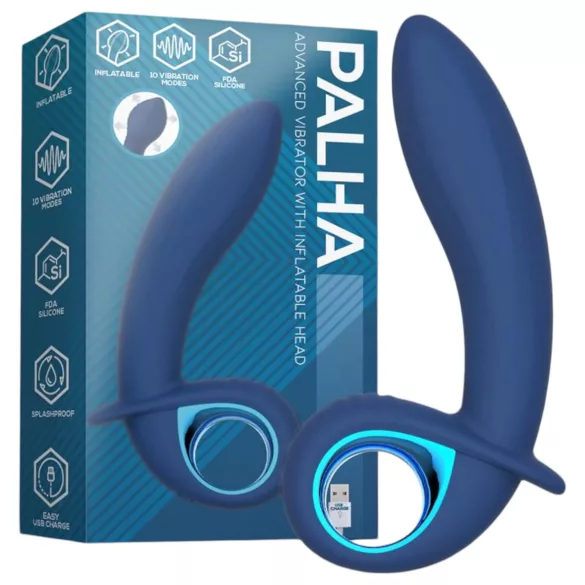 INTOYOU Palha - uzlādējams, piepūšams vibrators (zils)