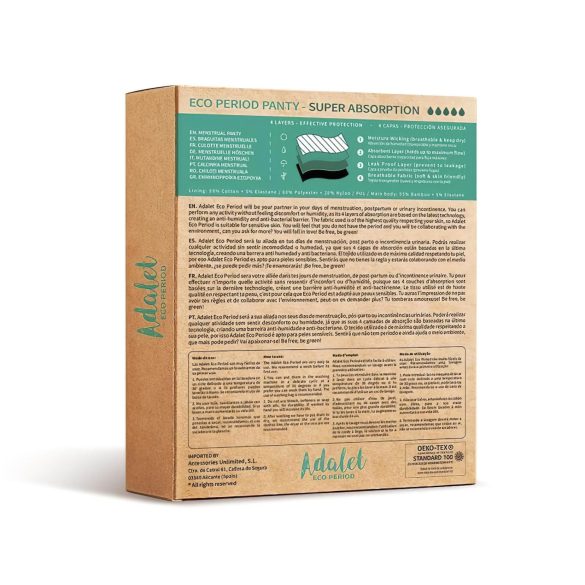 Adalet Natura Super - menstruāciju biksītes (melna) - M