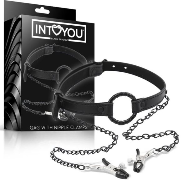 INTOYOU - Mutes aizbāznis ar krūtsgala klipsi (melns)