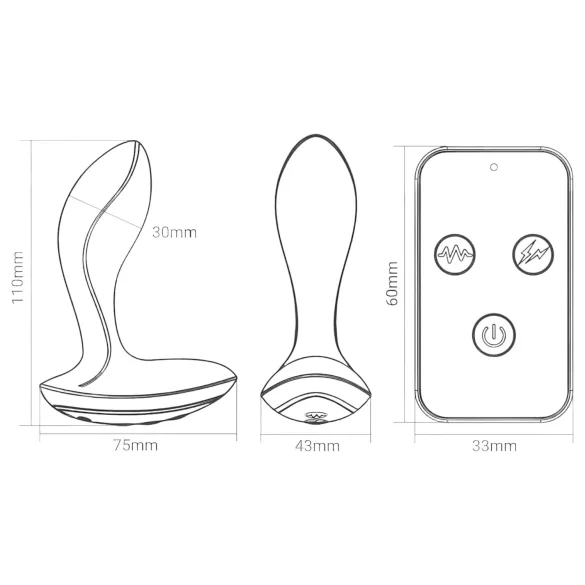 INTOYOU anālais elektro vibrators ar vibrācijām melns