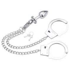 LateToBed BDSM - roku dzelži ar anālo aizbāzni sudraba