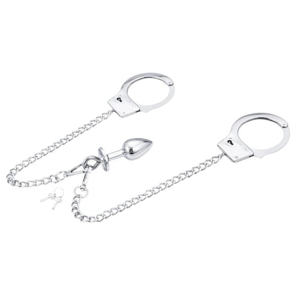 LateToBed BDSM - roku dzelži ar anālo aizbāzni sudraba