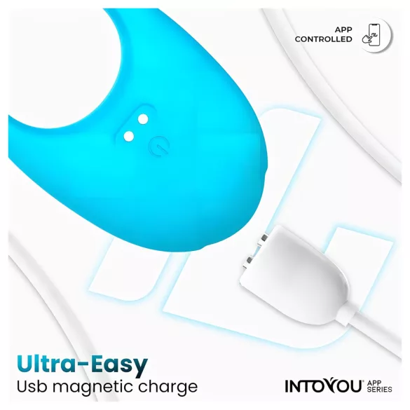 INTOYOU Ringo - gudrs vibrējošs dzimumlocekļa gredzens ar lietotni (zils)