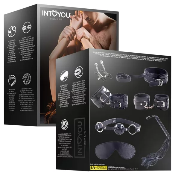INTOYOU - BDSM iesācēju komplekts 7 daļas melns