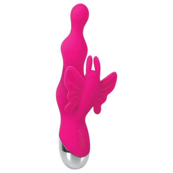 Evolved - pērļots vibrators ar klitora stimulatoru (rozā)