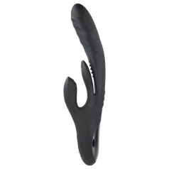  Playboy Rapid Rabbit - uzlādējams klitora vibrators ar rokturi melns