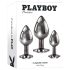 Playboy - anālais plug komplekts 3 gab sudraba