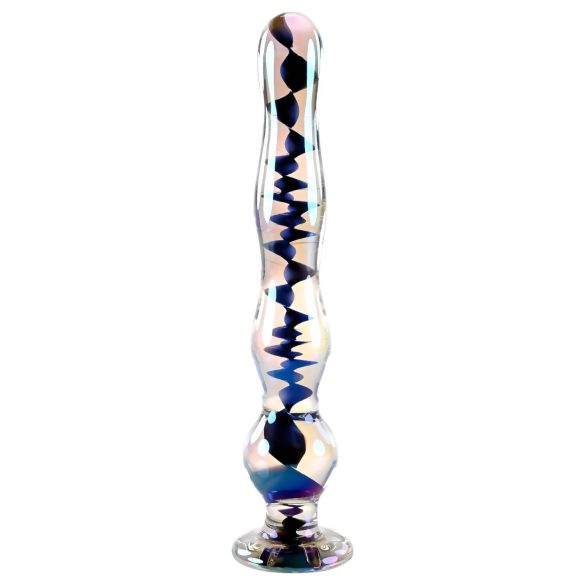 Playboy Jewels - viļņains stikla dildo (caurspīdīgs)